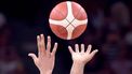 2019-09-07 15:43:59 Myles Turner of the US and Greece's Giannis Antetokounmpo fight for the ball during the Basketball World Cup Group K second round game between US and Greece in Shenzhen on September 7, 2019. 
Nicolas ASFOURI / AFP