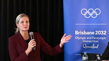 epa12124415 International Olympic Committee (IOC) President-elect Kirsty Coventry speaks as International Olympic Committee Coordination Commission members attend a press conference for the Brisbane 2032 Olympic and Paralympic Games in Brisbane, Australia, 22 May 2025.  EPA/DARREN ENGLAND AUSTRALIA AND NEW ZEALAND OUT