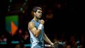 ROTTERDAM - Carlos Alcaraz (ESP) in actie tegen Andrea Vavassori (ITA) op de vierde dag van het ABN AMRO Open tennistoernooi in Ahoy. ANP SANDER KONING