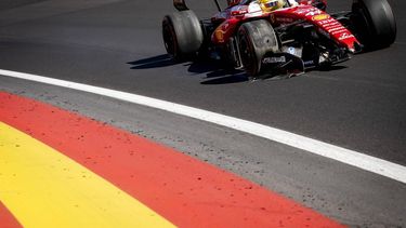 MADRID - Lewis Hamilton (Ferrari) rijdt met schade door tijdens de 3e vrije training op het nieuwe Madring-circuit voorafgaand aan de Grote Prijs van Spanje. SEM VAN DER WAL / ANP