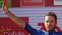 2021-08-27 18:28:43 Team Deceuninck's French rider Florian Senechal celebrates on the podium after winning the 13th stage of the 2021 La Vuelta cycling tour of Spain, a 203.7 km race from Belmez to Villanueva de la Serena, on August 27, 2021. 
JORGE GUERRERO / AFP