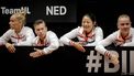 DEN BOSCH - Aranxta Rus, Demi Schuurs, Arianne Hartono tijdens de enkelspelpartij van de kwalificatieronde van de Billie Jean King Cup. De Nederlandse tennisters spelen twee dagen tegen Spanje in de hoop de qualifiers te bereiken. ANP SANDER KONING