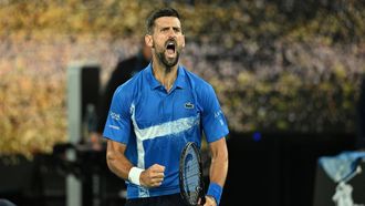 epa11830343 Novak Djokovic of Serbia yells after winning the Men's Singles round 3 match against Tomas Machac of Czechia at the Australian Open Grand Slam tennis tournament in Melbourne, Australia, 17 January 2025.  EPA/JAMES ROSS  AUSTRALIA AND NEW ZEALAND OUT