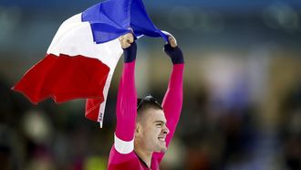 HEERENVEEN - Joep Wennemars na afloop van de 1.000 meter voor mannen tijdens de slotdag van het NK Afstanden in Thialf. De olympische winter werd afgetrapt met het driedaagse schaatstoernooi. ANP VINCENT JANNINK