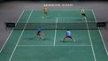 Australia's Max Purcell (Top-L), Australia's Matthew Ebden (Top-R), Czech's Republic's Adam Pavlasek (Down-L) and Czech Republic's Jiri Lehecka take part in the men's double quarter-final tennis match between Czech Republic and Australia of the Davis Cup tennis tournament at the Martin Carpena sportshall, in Malaga on November 22, 2023. 
LLUIS GENE / AFP