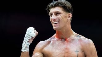 ROTTERDAM - Bokser Gradus Kraus tijdens zijn gevecht tegen de Engelsman Theo Brooks in het Topsportcentrum. De 24-jarige Nederlander is de headliner van het evenement Boxing Gladiators. IRIS VAN DEN BROEK / ANP