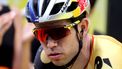 2023-07-06 17:26:13 epa10730124 Belgian rider Wout van Aert of team Jumbo-Visma reacts after crossing the finish line in at the end of the 6th stage of the Tour de France 2023, a 144,9km race from Tarbes to Cauterets-Cambasque, France 06 July 2023.  EPA/MARTIN DIVISEK