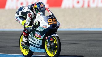 2023-06-25 11:15:40 ASSEN - Collin Veijer (NED) op zijn Husqvarna in actie tijdens de Moto3 op 25 juni 2023 op het TT-circuit van Assen, Nederland. ANP VINCENT JANNINK