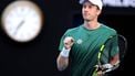 Netherlands' Botic van de Zandschulp reacts on a point against Australia's Alex De Minaur during their men's singles match on day three of the Australian Open tennis tournament in Melbourne on January 14, 2025. 
Martin KEEP / AFP