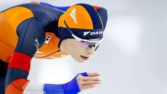 HEERENVEEN - Femke Kok (Nederland) in actie op de tweede 1000 meter sprint voor vrouwen tijdens de tweede dag van de ISU EK Allround & Sprint in Thialf. ANP KOEN VAN WEEL