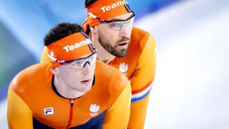 MILAAN - Jenning de Boo en Kjeld Nuis tijdens een training in het Milano Speed Skating Stadium. De langebaanschaatsers bereiden zich voor op hun deelname aan de Olympische Winterspelen. SEM VAN DER WAL / ANP