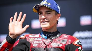 Ducati Lenovo Team's Spanish MotoGP rider Marc Marquez reacts after winning the qualifiying session of the German Motorcycle MotoGP Grand Prix at the Sachsenring race track in Hohenstein-Ernstthal near Chemnitz, eastern Germany, on July 11, 2026. 
Ronny HARTMANN / AFP