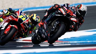 ASSEN - Marco Bezzecchi (ITA) op zijn Aprilia tijdens de Moto GP training voorafgaand aan de 95e editie van de TT van Assen. VINCENT JANNINK / ANP