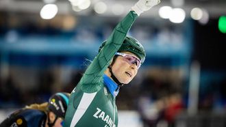 HEERENVEEN - Marijke Groenewoud wint het Nederlands kampioenschap marathonschaatsen in Thialf. Deze wedstrijd vindt jaarlijks op nieuwjaarsdag plaats. ANP VINCENT JANNINK