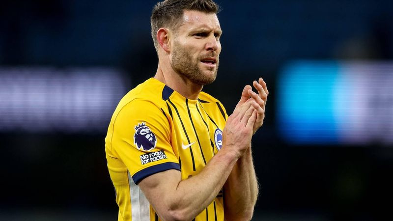 epa12635001 James Milner of Brighton greets their supporters after the English Premier League match between Manchester City FC and Brighton & Hove Albion, in Manchester, Britain, 07 January 2026.  EPA/ADAM VAUGHAN EDITORIAL USE ONLY. No use with unauthorized audio, video, data, fixture lists, club/league logos, 'live' services or NFTs. Online in-match use limited to 120 images, no video emulation. No use in betting, games or single club/league/player publications.