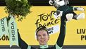 Team SD Worx - Protime’s Dutch rider Lorena Wiebes celebrates on the podium with the best sprinter's green jersey after the 6th stage (out of 9) of the fourth edition of the Women's Tour de France cycling race, 123.7 km from Clermont-Ferrand to Ambert, in Ambert, central France on July 31, 2025. 
JULIEN DE ROSA / AFP