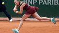 epa12133293 Petra Kvitova of Czech Republic in action during her Women´s Singles first round match against Viktorija Golubic of Switzerland at the French Open Grand Slam tennis tournament at Roland Garros in Paris, France, 25 May 2025.  EPA/TERESA SUAREZ