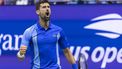 2023-09-02 06:17:13 Serbia's Novak Djokovic reacts during his US Open tennis tournament men's singles third round match against Serbia's Laslo Djere at the USTA Billie Jean King National Tennis Center in New York City, on September 1, 2023. 
COREY SIPKIN / AFP