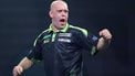 epa12610413 Michael van Gerwen of the Netherlands gestures as he plays against Ireland’s William O'Connor during his second round World Darts Championships match at Alexandra Palace in London, Britain, 23 December 2025. The sporting event runs from 11 December 2025 to 03 January 2026.  EPA/ANDY RAIN