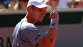 epa12992894 Jesper de Jong of the Netherlands reacts during his Men's 1st round match against Stan Wawrinka of Switzerland at the French Open Grand Slam tennis tournament at Roland Garros in Paris, France, 25 May 2026.  EPA/MOHAMMED BADRA