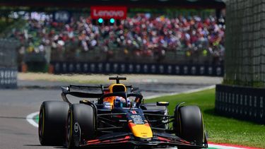 Red Bull Racing's Dutch driver Max Verstappen races during a practice session for the 2025 Emilia Romagna Formula One Grand Prix at the Imola autodrome in Imola, on May 17, 2025.  
Andrej ISAKOVIC / AFP