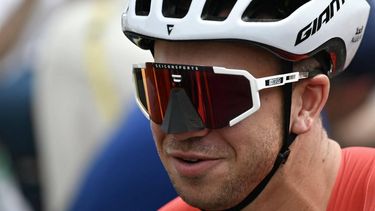 Team Jayco AlUla team's Dutch rider Dylan Groenewegen looks on as he awaits the start of the 3rd stage of the 111th edition of the Tour de France cycling race, 230,5 km between Piacenza and Turin, on July 1, 2024. 
Marco BERTORELLO / AFP