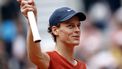 epa11389313 Jannik Sinner of Italy celebrates winning his Men's Singles quarterfinal match against Grigor Dimitrov of Bulgaria during the French Open Grand Slam tennis tournament at Roland Garros in Paris, France, 04 June 2024.  EPA/YOAN VALAT