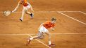 DEN HAAG - Susan Lamens en Demi Schuurs in hun partij tegen Katie Boulter en Jodie Anna Burrage tijdens de Billie Jean King Cup tenniswedstrijd, kwalificaties groep F, van Nederland tegen Groot-Brittannië. ANP KOEN VAN WEEL
