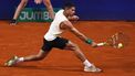 epa11156834 Carlos Alcaraz of Spain in action against Camilo Ugo Carabelli of Argentina during their round of 16 tennis match of the IEB+ Argentina Open, in Buenos Aires, Argentina, 15 February 2024.  EPA/Luciano Gonzalez