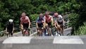 EF Education - EasyPost team riders cycle during a team training session, on the eve of the start of 111th edition of the Tour de France cycling race, outside Florence, in Italy, on June 28, 2024. 
Anne-Christine POUJOULAT / AFP