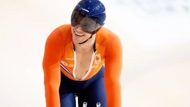 BALLERUP - Harrie Lavreysen tijdens kwalificatie voor de 1 km tijdrit op de derde dag van het WK baanwielrennen in de Ballerup Super Arena. ANP IRIS VAN DEN BROEK