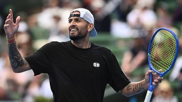 epa12645682 Nick Kyrgios of Australia reacts in a match against Zhang Zhizhen of China during the Kooyong Classic tennis tournament in Melbourne, Australia, 13 January 2026.  EPA/JOEL CARRETT EDITORIAL USE ONLY. AUSTRALIA AND NEW ZEALAND OUT