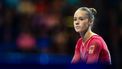 LEIPZIG - Naomi Visser op de hot seats tijdens de allround finales op de EK turnen in het Duitse Leipzig. ANP IRIS VAN DEN BROEK