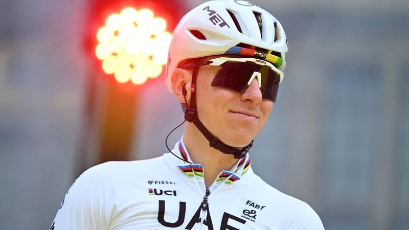 Slovenia's Tadej Pogacar of UAE Team Emirates waits before the start of the men's race of the 'Ronde van Vlaanderen/ Tour des Flandres/ Tour of Flanders' UCI WorldTour one day cycling race, 278 km from Antwerp to Oudenaarde, on April 5, 2026. 
ELIAS ROM / Belga / AFP