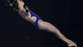 Netherland's Else Praasterink competes in the final of the women's 10m platform diving event during the 2024 World Aquatics Championships at Hamad Aquatics Centre in Doha on February 5, 2024. 
MANAN VATSYAYANA / AFP