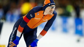 HEERENVEEN - Joep Wennemars (NED) tijdens de 1000 meter op de tweede dag van de ICU derde wereldbeker schaatsen in het Thialf stadion. ANP VINCENT JANNINK