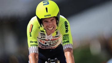 2023-07-18 15:23:02 epa10753428 Portuguese rider Rui Costa of team Intermarche-Circus-Wanty in action during the 16th stage of the Tour de France 2023, a 22.4kms individual time trial (ITT) from Passy to Combloux, France, 18 July 2023.  EPA/CHRISTOPHE PETIT TESSON