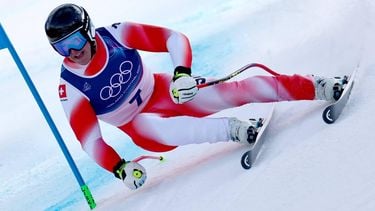 epa12726332 Franjo von Allmen of Switzerland competes in the Men's Super G of the Alpine Skiing competitions at the Milano Cortina 2026 Winter Olympic Games, Stelvio ski centre in Bormio, Italy, 11 February 2026.  EPA/ANNA SZILAGYI