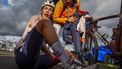 WIJSTER - Mischa Bredewold reageert na het winnen van de wegwedstrijd voor vrouwen elite tijdens de Europese kampioenschappen wielrennen op de Col du Vam (Vam-berg) in Midden-Drenthe, Nederland, op 23 september 2023. ANP VINCENT JANNINK
