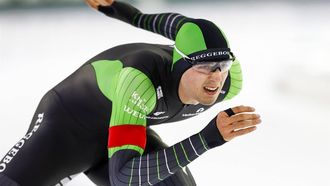 HEERENVEEN - Jenning de Boo in actie op de 500 meter tijdens de tweede dag van het Nederlandse kampioenschap sprint schaatsen in Thialf. ANP VINCENT JANNINK