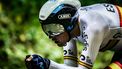 epa10126187 Oier Lazkano Lopez of Spain is competing in the Cycling Road - Men's Individual Time Trial event at the European Championships Munich 2022, Fuerstenfeldbruck, Germany, 17 August 2022.  EPA/LEONHARD SIMON