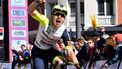 Team Intermarché-Wanty's Belgium rider Gerben Thijssen celebrates as he crosses the line for victory in the 6th stage of the 4 days of Dunkirk cycling stage race, between Ardres and Dunkirk, on May 8, 2022. 
FRANCOIS LO PRESTI / AFP