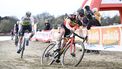 Belgian Eli Iserbyt competes in the men's elite race of the 'Waaslandcross' cyclocross cycling event, race 7/7 in the 'Exact Cross' competition in Sint-Niklaas February 17, 2024. 
Tom Goyvaerts / Belga / AFP