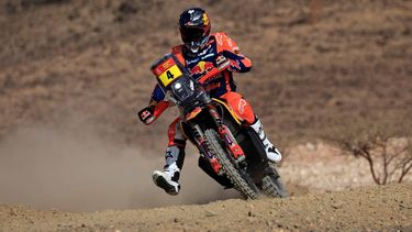 Australia's driver Daniel Sanders rides during the prologue of the 47th Dakar Rally, in Bisha, Saudi Arabia, on January 3, 2025. 
Valery HACHE / AFP