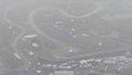 ZANDVOORT - Luchtfoto van de regen tijdens de F1 Grand Prix van Nederland op het Circuit van Zandvoort tijdens de F1 Grand Prix van Nederland op het Circuit van Zandvoort op 27 augustus 2023 in Zandvoort, Nederland. ANP PETER BAKKER
