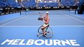 epa11107212 Diede De Groot of Netherlands poses for photographs with the winners trophy after defeating Yui Kamiji of Japan in the women’s wheelchair singles final on Day 14 of the 2024 Australian Open at Melbourne Park in Melbourne, Australia, 27 January 2024.  EPA/JOEL CARRETT  AUSTRALIA AND NEW ZEALAND OUT