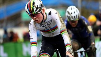 Dutch Fem Van Empel competes in the women's elite race UCI Cyclo-cross World Cup, X2O Trofee Baal - GP Sven Nys competiton, in Baal on January 1, 2025. 
DAVID PINTENS / Belga / AFP