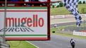 Ducati Italian rider Francesco Bagnaia rides to cross the finish line of the the Italian MotoGP race at Mugello on June 2, 2024. 
Marco BERTORELLO / AFP