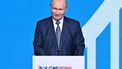 2023-10-19 13:45:26 This pool photograph distributed by Russian state owned agency Sputnik shows Russia's President Vladimir Putin attending a sports forum in the Urals city of Perm on October 19, 2023. President Putin accused the International Olympic Committee of 