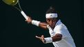 2023-07-07 15:50:27 epa10732416 Mikael Ymer of Sweden in action during his Men's Singles 3rd round match against Daniel Elahi Galan of Colombia at the Wimbledon Championships, Wimbledon, Britain, 07 July 2023.  EPA/ADAM VAUGHAN   EDITORIAL USE ONLY